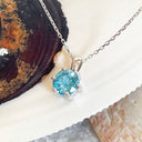 Blue Topaz White Gold Pendant