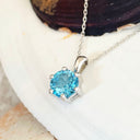 Blue Topaz White Gold Pendant