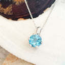 Blue Topaz White Gold Pendant