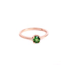 Petite Solitaire Four Claw Round Cut Tsavorite Rose Gold Ring
