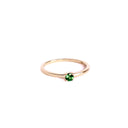 Petite Solitaire Four Claw Tsavorite Yellow Gold Ring