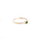 Petite Solitaire Four Claw Tsavorite Yellow Gold Ring