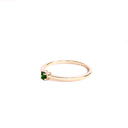 Petite Solitaire Four Claw Tsavorite Yellow Gold Ring