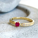 Ruby and Diamond Yellow Gold Ring