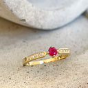 Ruby and Diamond Yellow Gold Ring