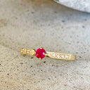 Ruby and Diamond Yellow Gold Ring