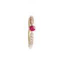 Petite Tapered Diamond Shoulder Ruby Yellow Gold Ring