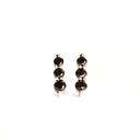 Petite Three Black Diamond Drop White Gold Stud Earrings