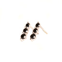 Petite Three Black Diamond Drop White Gold Stud Earrings