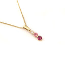 Petite Trilogy Stripe Morganite, Pink Tourmaline and Rhodolite and Tourmaline Pendant