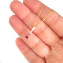 Petite Trilogy Stripe Morganite, Pink Tourmaline and Rhodolite and Tourmaline Pendant