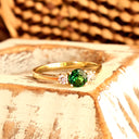 Petite Tsavorite And Diamond Trilogy Yellow Gold Ring