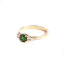 Petite Tsavorite And Diamond Trilogy Yellow Gold Ring