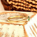 Petite Tsavorite And Diamond Trilogy Yellow Gold Ring