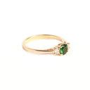 Petite Tsavorite And Diamond Trilogy Yellow Gold Ring