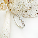 Petite White Diamond Ring with Crimped White Diamond Band