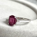 Pink Oval Cut Tourmaline with Petite Diamond Shoulder Accent