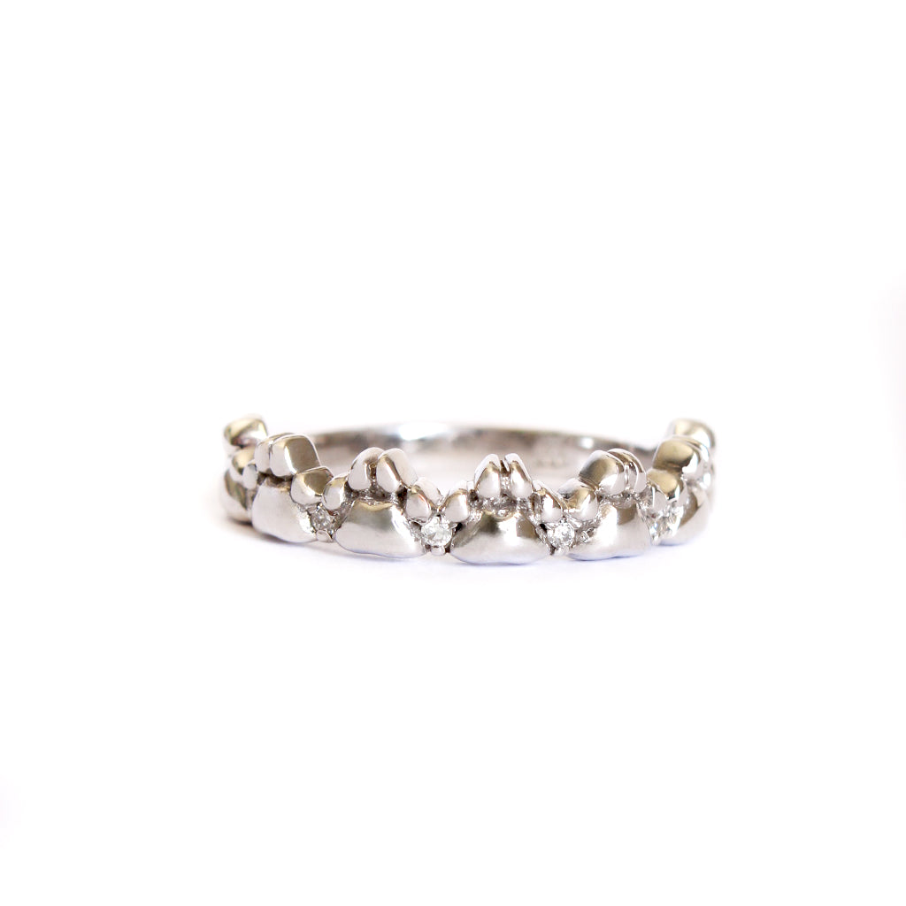 Silver paw print ring