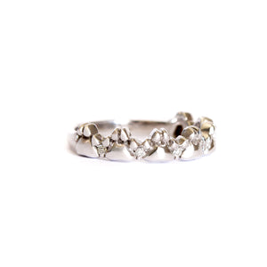 Silver paw print ring