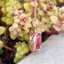 Pleasurably Pink Morganite with Halo Rose Gold Pendant