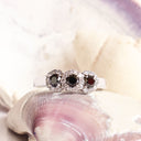 Black Diamond with White Diamond Halo ring