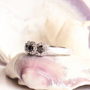 Black Diamond with White Diamond Halo ring