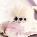 Black Diamond with White Diamond Halo ring
