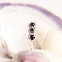 Black Diamond with White Diamond Halo ring