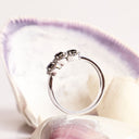 Black Diamond with White Diamond Halo ring