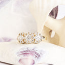 White diamond yellow gold ring