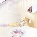 White diamond yellow gold ring