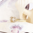 White diamond yellow gold ring