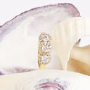 White diamond yellow gold ring