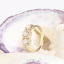 White diamond yellow gold ring