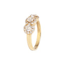 White diamond yellow gold ring