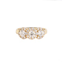 White diamond yellow gold ring
