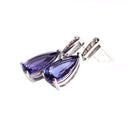 Prestigious Pear Cut Tanzanite And Delightful Diamond Highlight White Gold Earrings