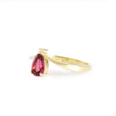 Princess Crown Vibes Pink Pear Cut Tourmaline with Petite Diamond Accent Ring