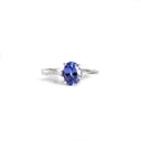 Princess Vibes Oval Cut Tanzanite With Diamond Shoulder Highlight Ring