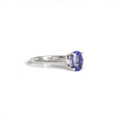 Princess Vibes Oval Cut Tanzanite With Diamond Shoulder Highlight Ring