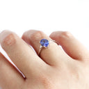Princess Vibes Oval Cut Tanzanite With Diamond Shoulder Highlight Ring
