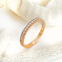 Prong Set Rose Gold White Diamond Three Quarter Eternity Ring