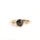 Quaint Black Diamond with Quadrant White Diamond Highlights Ring
