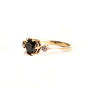 Quaint Black Diamond with Quadrant White Diamond Highlights Ring