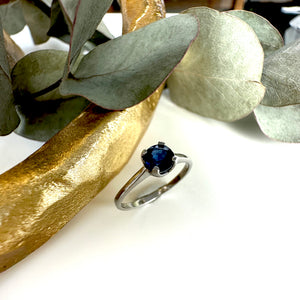 Quietly Regal Sapphire White Gold Ring