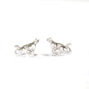 Silver Racing Cheetah Studs