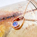 Raindrop Tanzanite and Rose Gold Pendant