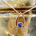 Raindrop Tanzanite and Rose Gold Pendant