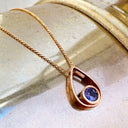 Raindrop Tanzanite and Rose Gold Pendant