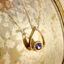 Raindrop Tanzanite and Yellow Gold Pendant